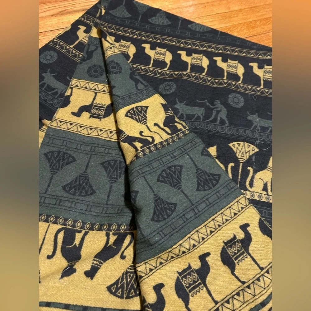 100%‎ Cashmere Silkapli 136 Inch Long Egyptian Themed Scarf  With Tassels